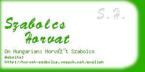 szabolcs horvat business card